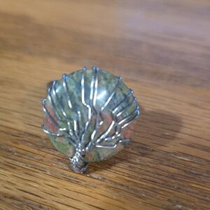 Wire Wrapped Stone Ring Adjustable